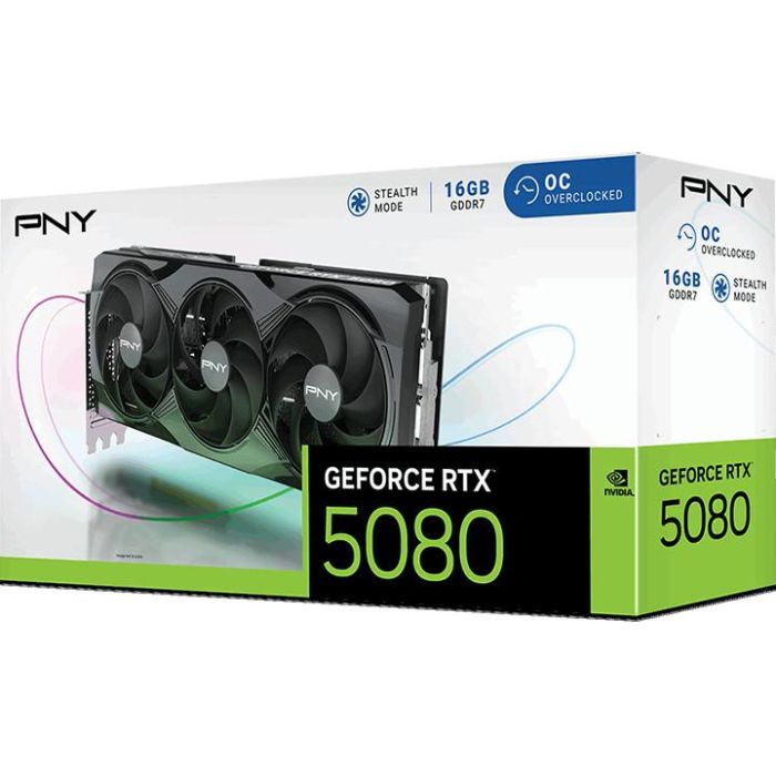 Pny GeForce RTX 5080 OC 16GB GDDR7 3xDP Tarjeta Gráfica