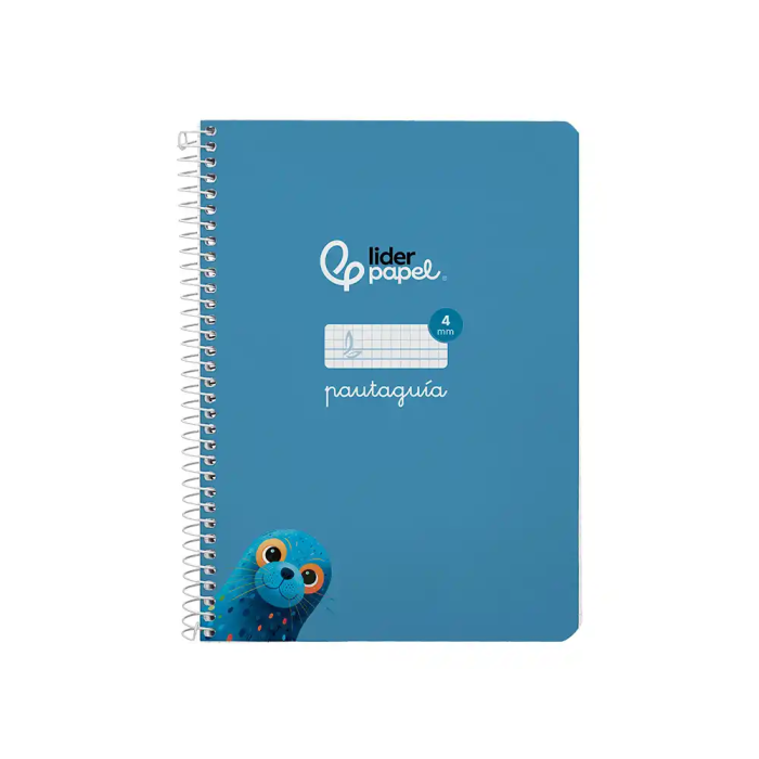 Liderpapel Cuaderno Espiral A5 Pautaguía Tapa Dura 80 Hojas 90gr Cuadro Pautado 4mm Azul 1