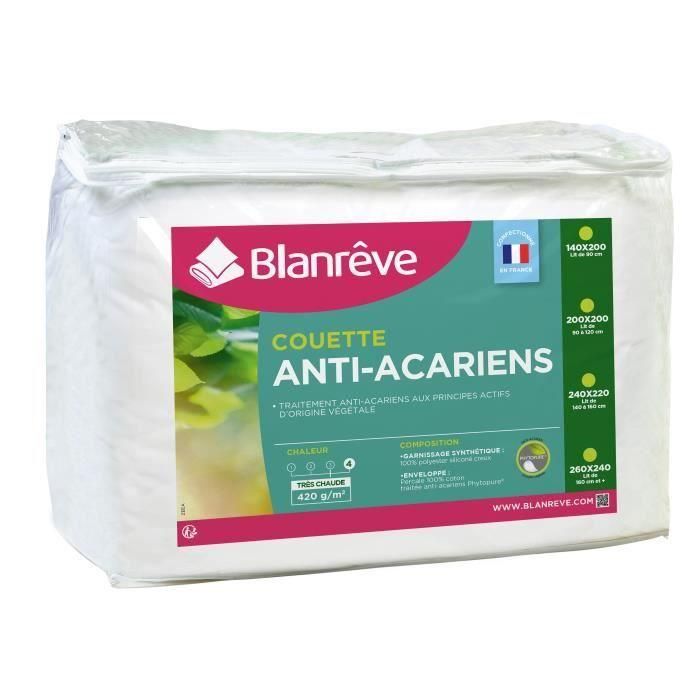 BLANREVE Edredón Percale muy cálido - Anti-ácaros - 420g / m² - 140x200cm