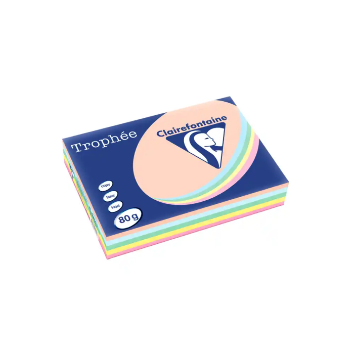 Papel De Color A4 Clairefontaine Trophee 80G 500H Surtido Pastel 0 Papel De Color A4 Clairefontaine Trophee 80G 500H Surtido Pastel 0