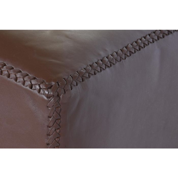 DKD Home Decor Descalzadora Marron Piel y Teca 41 x 46 x 120 cm 2