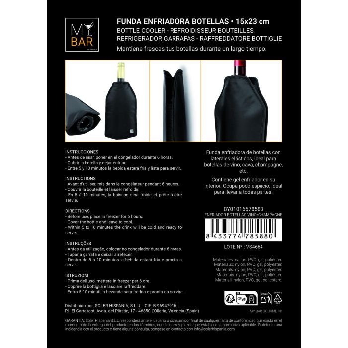 Inde Enfriador de Botellas de Vino y Champagne My Bar 15 x 23 cm (24 Unidades) 11