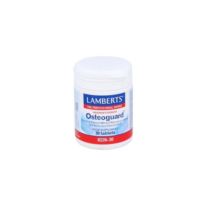 LAMBERTS Osteoguard Calcio 500mg Magnesio 250mg Boro 1,5mg Vitaminas D K para Salud Ósea 30 Comprimidos
