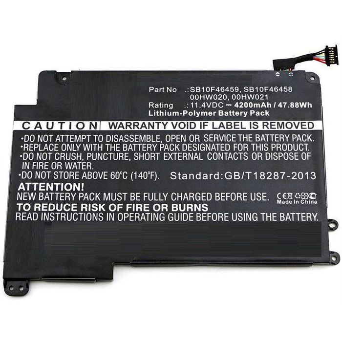 CoreParts Laptop Battery for Lenovo 47.88Wh Li-Pol 11.4V 4200mAh Black, ThinkPad Yoga 460 CoreParts Laptop Battery for Lenovo 47.88Wh Li-Pol 11.4V 4200mAh Black, ThinkPad Yoga 460
