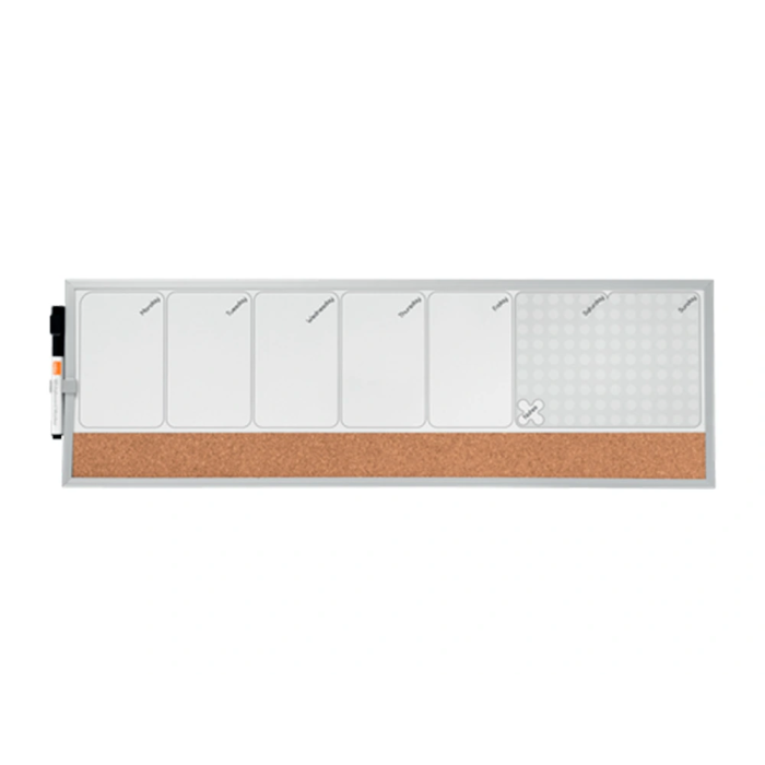 Pizarra Doble Uso Nobo (Organizador Magnetico Semanal + Corcho) 585 X 190 Mm 1 Pizarra Doble Uso Nobo (Organizador Magnetico Semanal + Corcho) 585 X 190 Mm 1