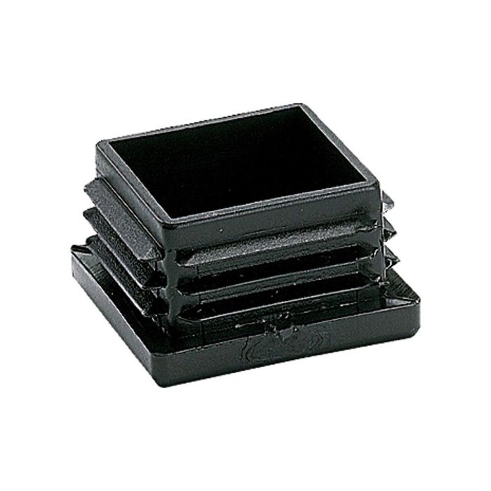 Micel Contera Cuadrada Aletas CNT03 para Patas de Muebles 20x20mm Negro Polietileno 25 Unidades