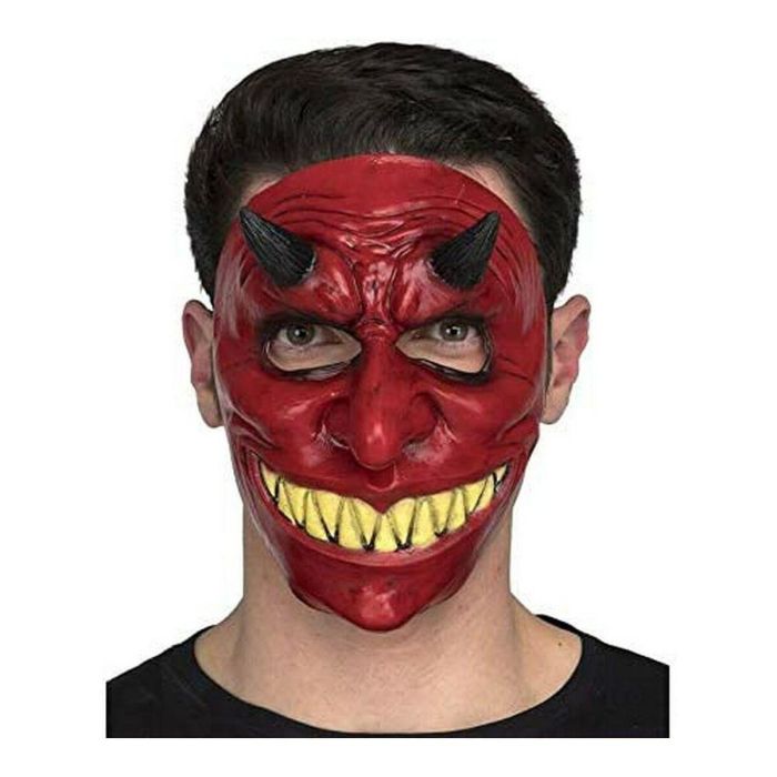 1/2 devil latex mask one size