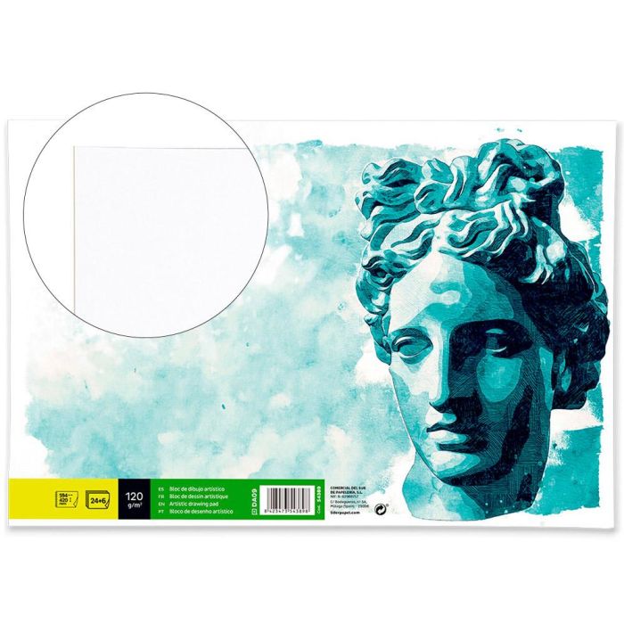 Bloc Dibujo Liderpapel Artistico Encolado 594x420 mm 24+6 Hojas 120 gr-M2 Sin Recuadro