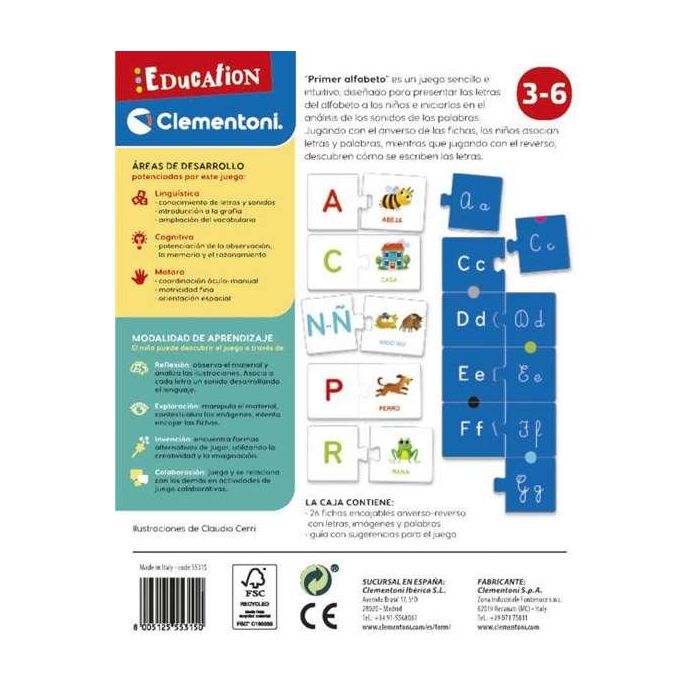 Juego primer alfabeto. 26 minipuzles encajables para conocer letras y palabras. 3 Juego primer alfabeto. 26 minipuzles encajables para conocer letras y palabras. 3