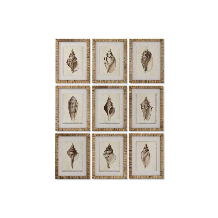 Cuadro Mediterraneo DKD Home Decor Marron Beige 2.5 x 40 x 30 cm (9 Unidades)