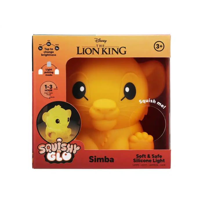 Disney Lámpara Squishy Glo Silicona Recargable Simba 15 cm Paladone 7