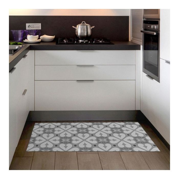 Croma Collection Alfombra vinílica Bcn 50x110 cm, PVC, antideslizante, gris estampado 2