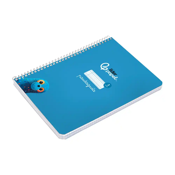 Liderpapel Cuaderno Espiral A5 Pautaguía Tapa Dura 80 Hojas 90gr Cuadro Pautado 3mm Color Azul 4