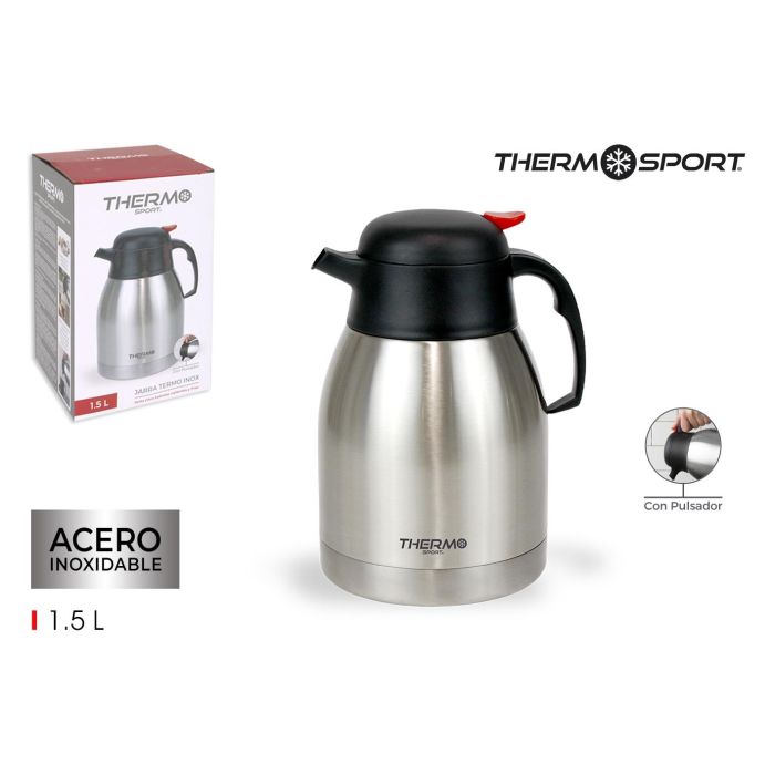 Jarra Termo Inox 1.5 Litros con Pulsador Thermosport (6 Unidades) Jarra Termo Inox 1.5 Litros con Pulsador Thermosport (6 Unidades)