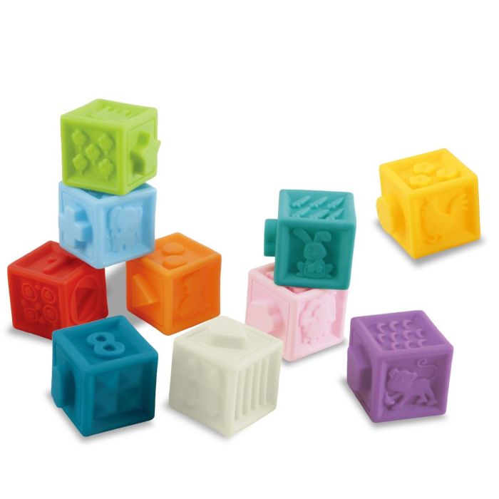 Tachan Set 10 Cubos de Números Tachan para Bebés +6 Meses Colores Juguete Educativo Motricidad 2
