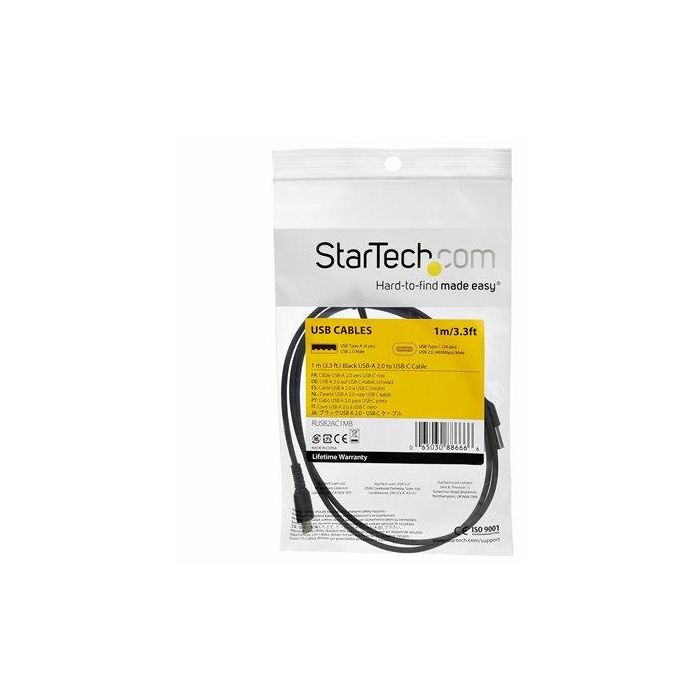 Cable USB C Startech RUSB2CC1MB Negro