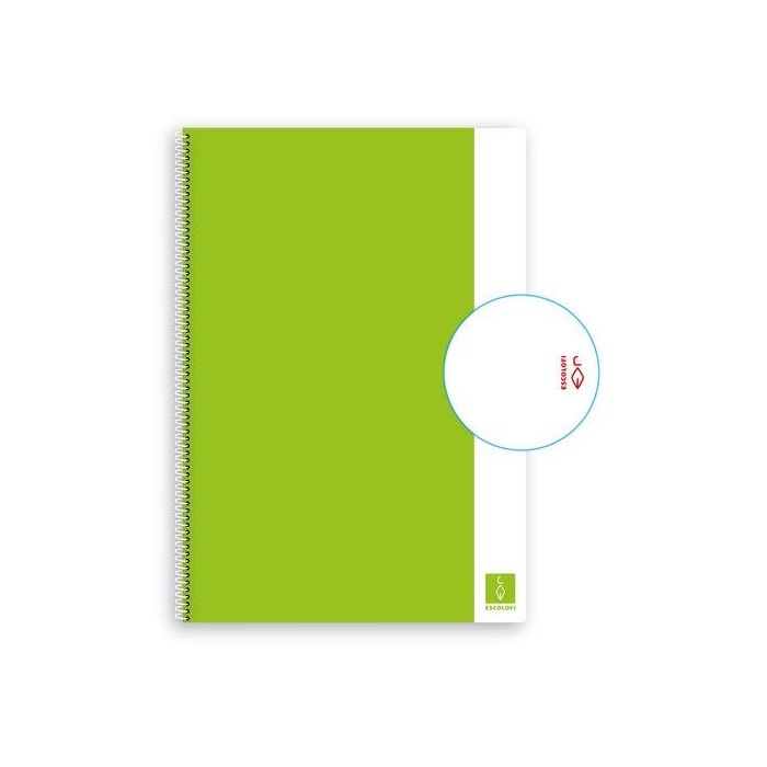 Bloc Escolofi Basic Tapa Dura A4 80H Liso 80G Verde Claro (Set de 5)