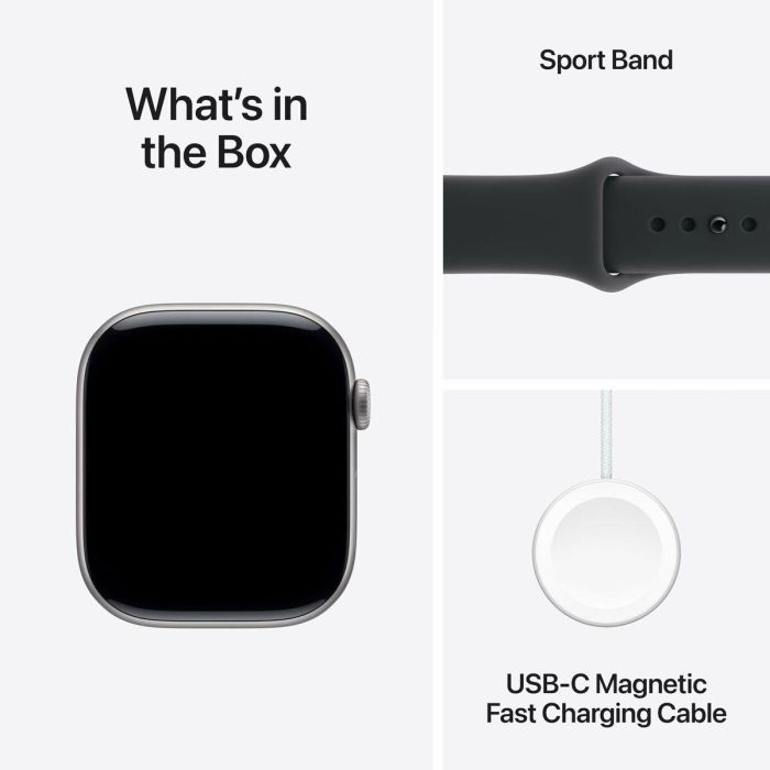 Apple Watch S11 Cellular 46mm Aluminio Gris Espacial con Correa Deportiva Negra M/L 6