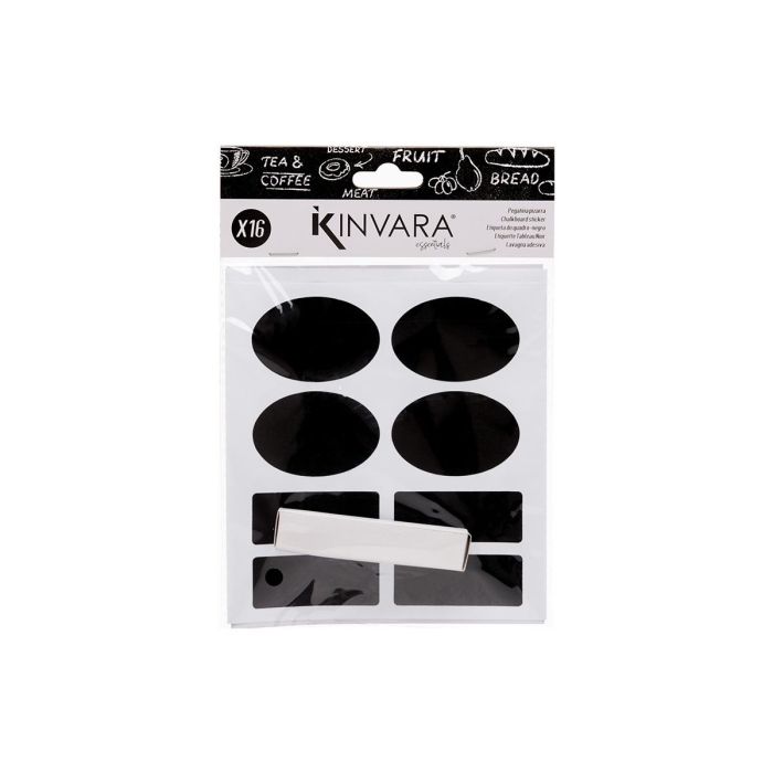 Kinvara Set 16 Pegatina Pizarra y Tiza Negro 14x22.5x2 cm (Set de 72) 2 Kinvara Set 16 Pegatina Pizarra y Tiza Negro 14x22.5x2 cm (Set de 72) 2