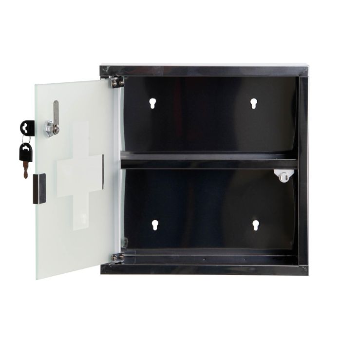 DKD Home Decor Botiquin Metalizado Metal y Espejo 30 x 30 x 12 cm (4 Unidades) 3