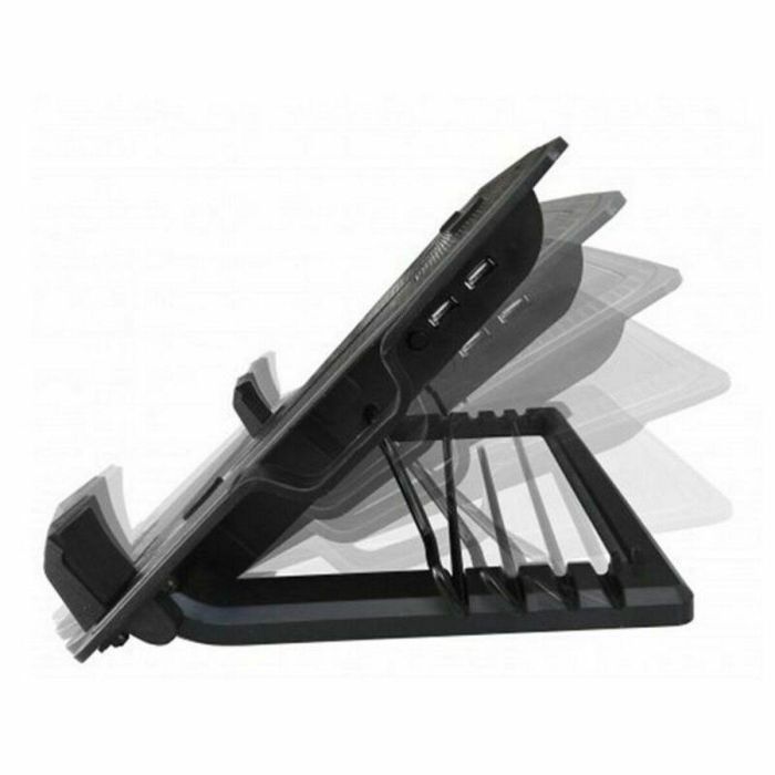 Ewent Soporte Base Refrigeración para Ordenador Portátil hasta 17", Ventilador Silencioso 125mm, 5 Ángulos Ajustables, 2 Puertos USB 6