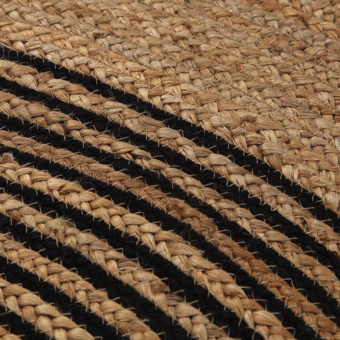 Alfombra de Yute Negra con Círculos Versa - 1 cm de alto, Algodón y Yute (2 Unidades) 1 Alfombra de Yute Negra con Círculos Versa - 1 cm de alto, Algodón y Yute (2 Unidades) 1