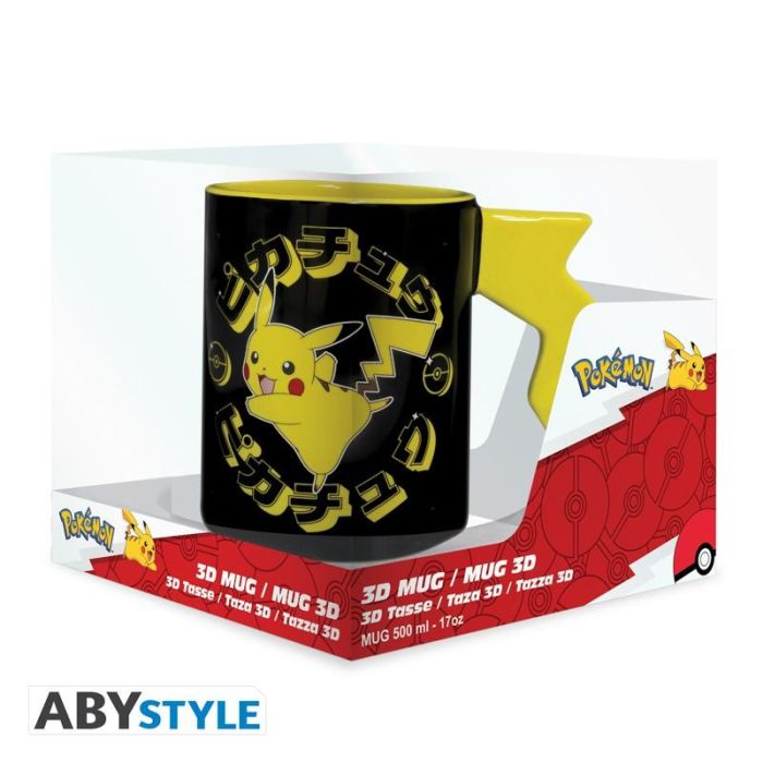 ABYstyle Taza 3D Pokémon Pikachu Rayo - Taza con asa 3D de dolomita, 460 ml