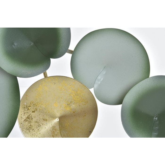 DKD Home Decor Perchero Pared Oriental Metal Verde Menta Dorado 45x24x6 cm (2 Unidades) Nenúfar 2
