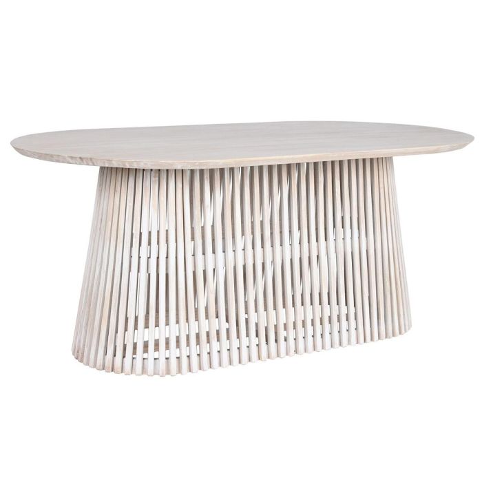 Mesa de Comedor Home ESPRIT Blanco madera de mindi 180 x 100 x 75 cm 4