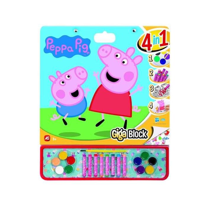 Libro de pegatinas para pintar giga block peppa pig 4 en 1 4