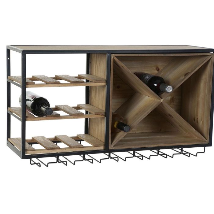 Botellero Vintage DKD Home Decor Natural Negro 24 x 44 x 80 cm 1