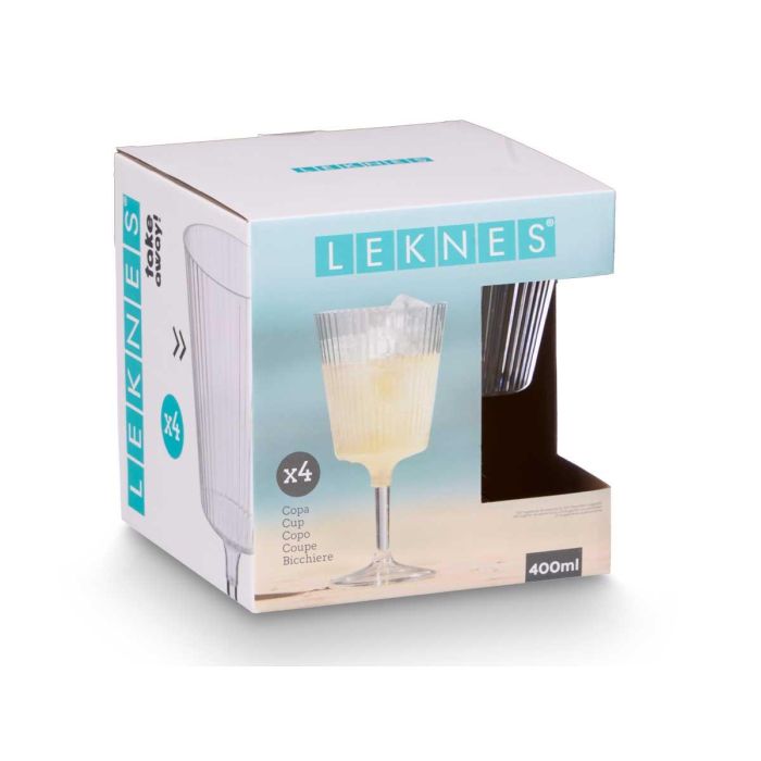 Copa Rayas Transparente 400 Ml Leknes 9X18CM (24 Unidades) 1 Copa Rayas Transparente 400 Ml Leknes 9X18CM (24 Unidades) 1