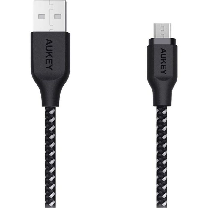 Cable USB a micro USB Aukey CB-AM2 Blanco Negro 2 m 1 Cable USB a micro USB Aukey CB-AM2 Blanco Negro 2 m 1