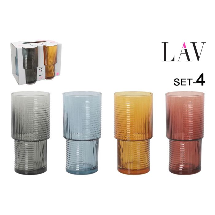 Set de 4 Vasos Helen 400 cc - LAV (6 Cajas) Set de 4 Vasos Helen 400 cc - LAV (6 Cajas)