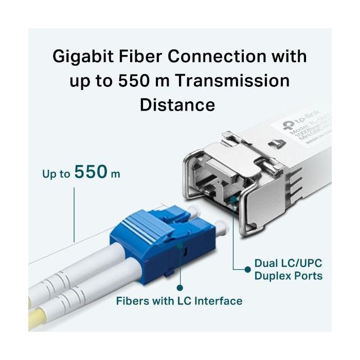 Omada Módulo SFP MiniGBIC Gigabit Multi-Modo 1.25Gbps LC/UPC 850nm hasta 550m 4 Omada Módulo SFP MiniGBIC Gigabit Multi-Modo 1.25Gbps LC/UPC 850nm hasta 550m 4