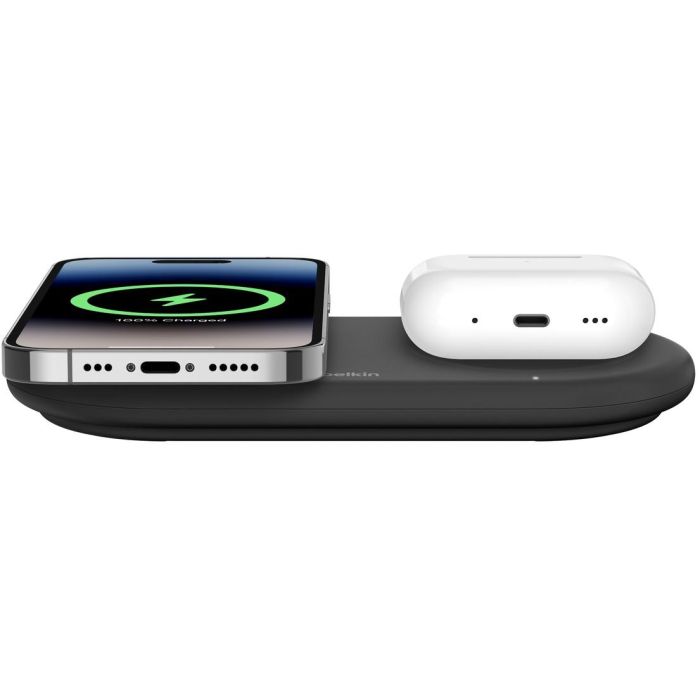 Belkin Base Carga Inalambrica Doble Wiz021vfbk Qi2 15W Negro para Smartphone y Auriculares 3