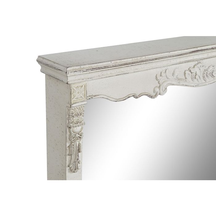DKD Home Decor Espejo Vintage de Pared Blanco 125x76 cm (Ancho x Alto) con 12 cm de Fondo, Marco de Abeto y MDF 1 DKD Home Decor Espejo Vintage de Pared Blanco 125x76 cm (Ancho x Alto) con 12 cm de Fondo, Marco de Abeto y MDF 1