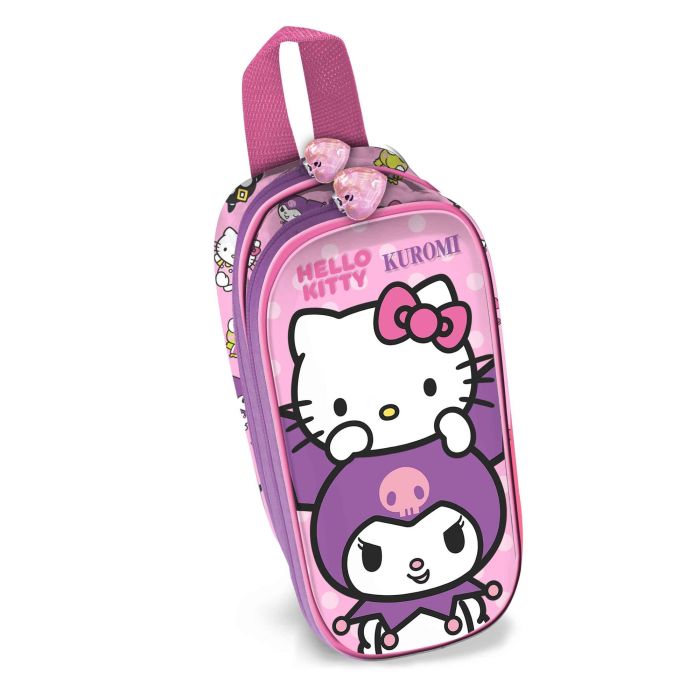 Estuche Portatodo 3D Doble Playful Sanrio Hello Kitty Rosa