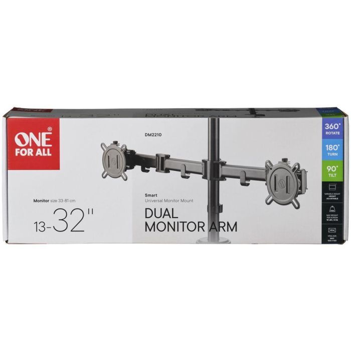 Soporte inteligente para monitor - UNO PARA TODOS - VESA 100 - Brazo doble - 13" y 32" - 8 kg máx. - Altura ajustable - Negro 3 Soporte inteligente para monitor - UNO PARA TODOS - VESA 100 - Brazo doble - 13" y 32" - 8 kg máx. - Altura ajustable - Negro 3