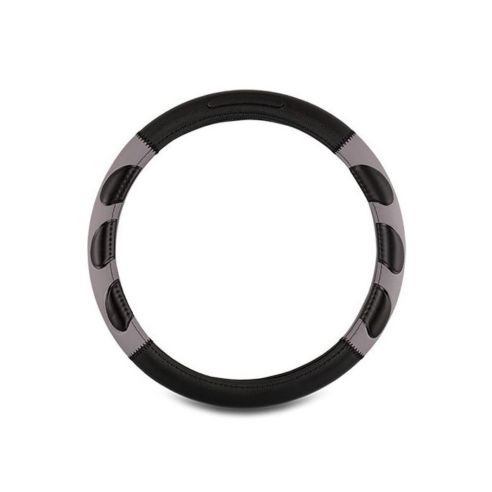 Abc Funda Volante Grip Negro-Gris Universal 1 Pieza 100% Poliéster Fácil Limpieza INT30168 1