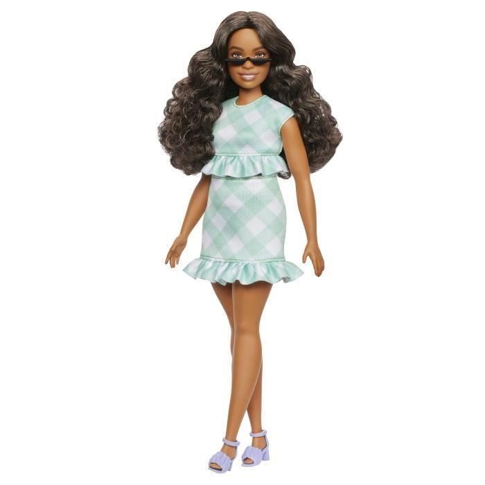 Barbie - Muñeca Barbie Fashionistas con vestido verde menta y gafas - Barbie - HYT96 0 Barbie - Muñeca Barbie Fashionistas con vestido verde menta y gafas - Barbie - HYT96 0