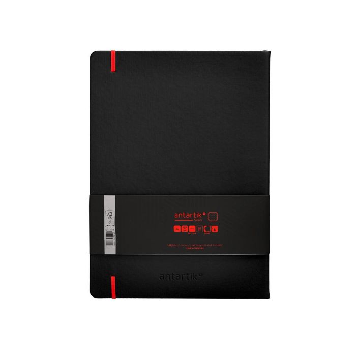 Cuaderno Con Gomilla Antartik Notes Tapa Dura A4 Hojas Puntos Negro Y Rojo 100 Hojas 80 gr Fsc 2