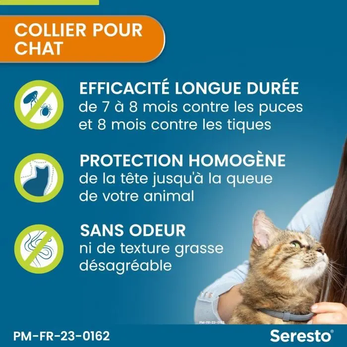 Seresto Collar Antiparasitario Gato X2, 7-8 meses protección contra pulgas y garrapatas, efectivo en gatitos desde 10 semanas 2