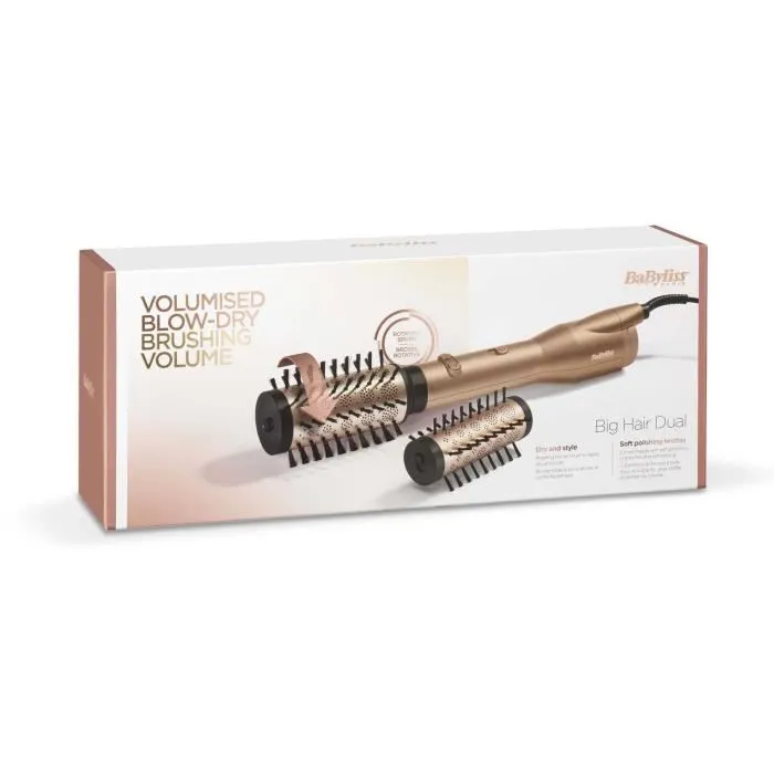 Babyliss AS952E Cepillo Giratorio Big Hair Dual con Tecnología Iónica y Potencia 650W para Volumen y Acabados Profesionales 2