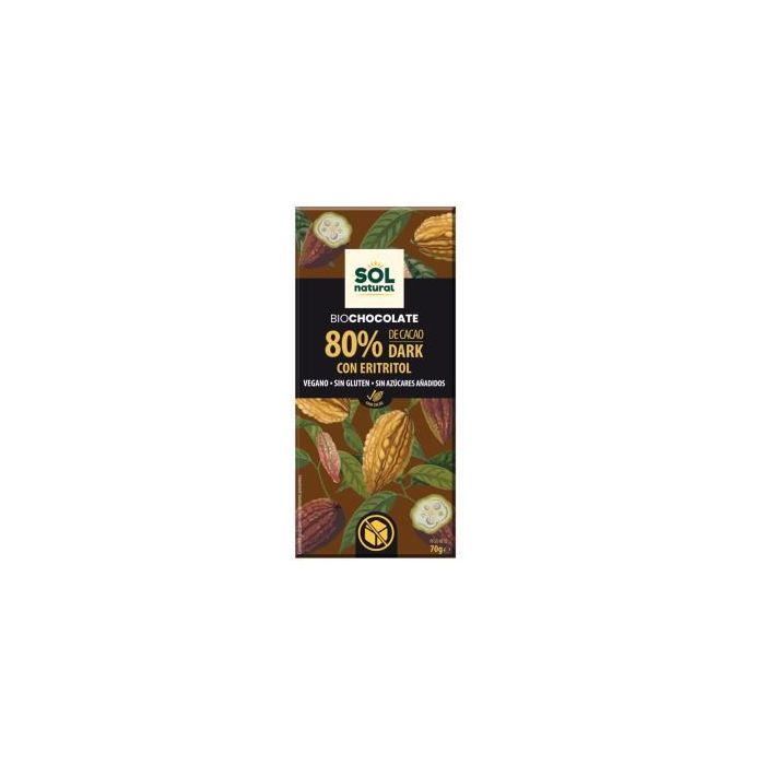 Chocolate 80% Con Eritritol Tableta 70G Bio Vegan Chocolate 80% Con Eritritol Tableta 70G Bio Vegan