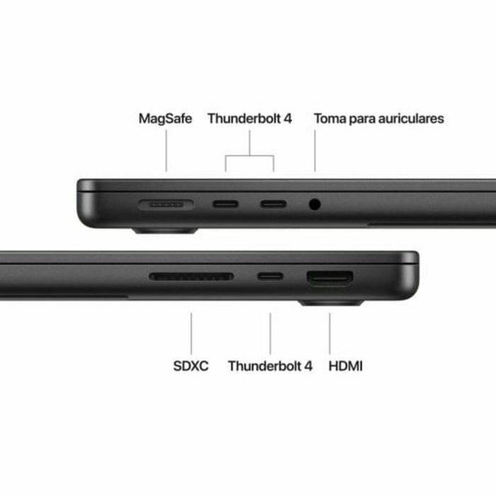Apple MW2U3Y/A MacBook Pro 14.2" Liquid Retina XDR, Chip M4 10-Core CPU, 10-Core GPU, 16GB RAM, 512GB SSD, Negro Espacial 13 Apple MW2U3Y/A MacBook Pro 14.2" Liquid Retina XDR, Chip M4 10-Core CPU, 10-Core GPU, 16GB RAM, 512GB SSD, Negro Espacial 13