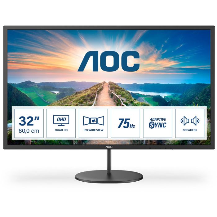 AOC Q32V4 Monitor 31.5" QHD (2560x1440) IPS 4ms HDMI DisplayPort Altavoces Negro