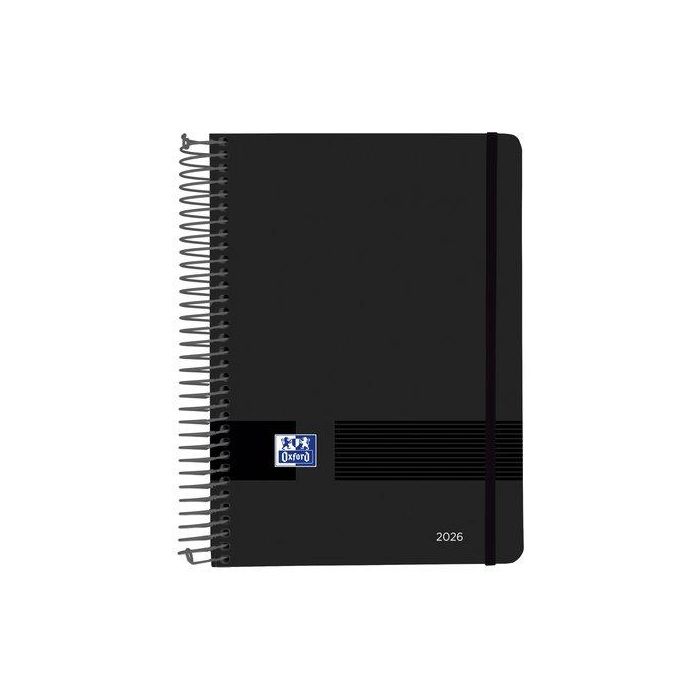 Oxford Agenda Anual Live&Go Espiral A5 320H Negro 2026