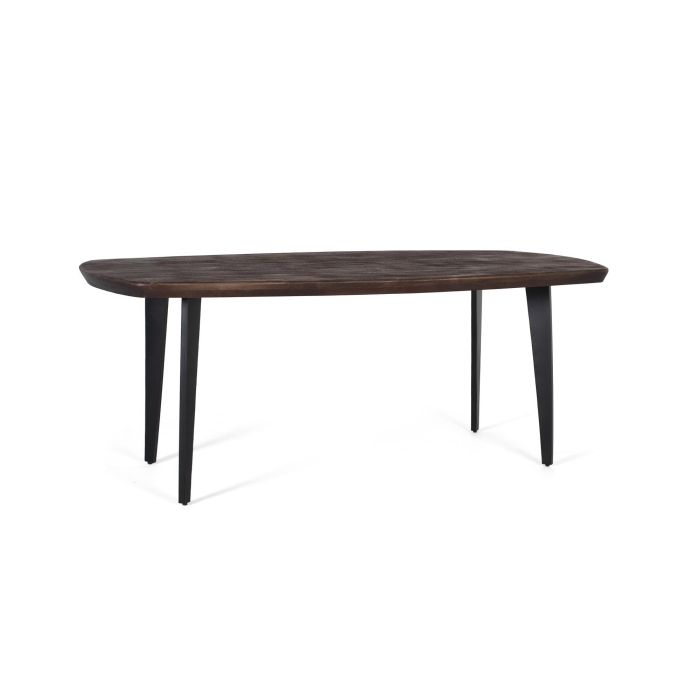 Giner y Colomer Mesa de Comedor Ovalada en Madera de Mango 200 cm Nogal Oscuro Negro 1