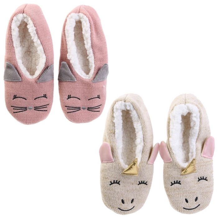 Sensly Zapatillas Unicornio Gato Mujer Abrigosas Interior Sherpa Suela Antideslizante 2